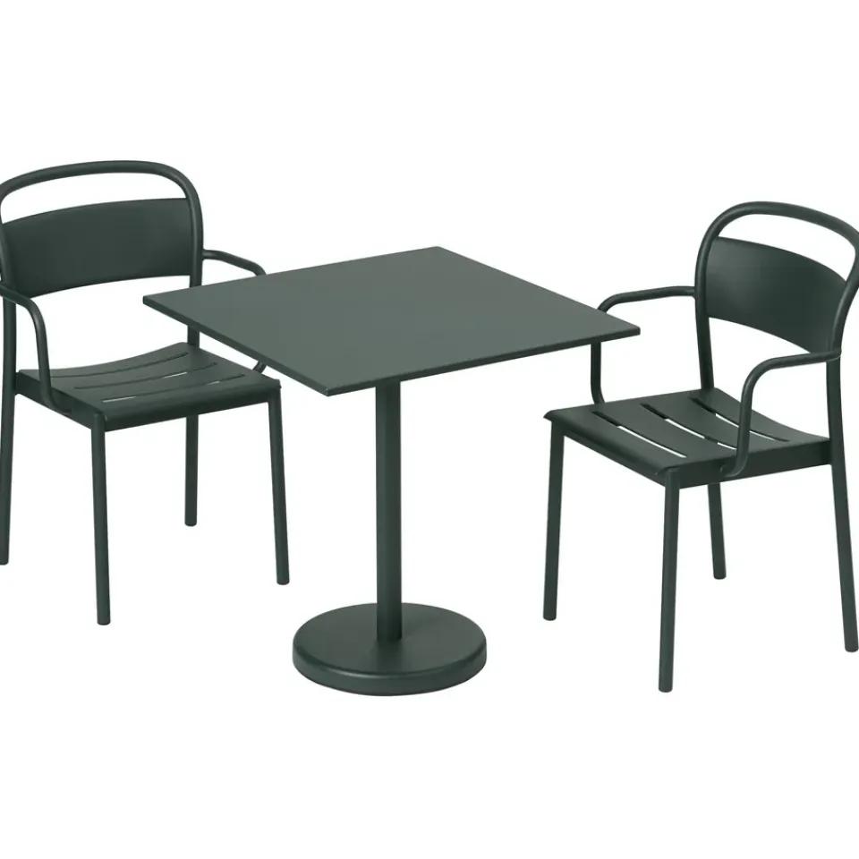 Muuto Table For Outdoor Use*Linear steel table 70x70 cm, Dark Green