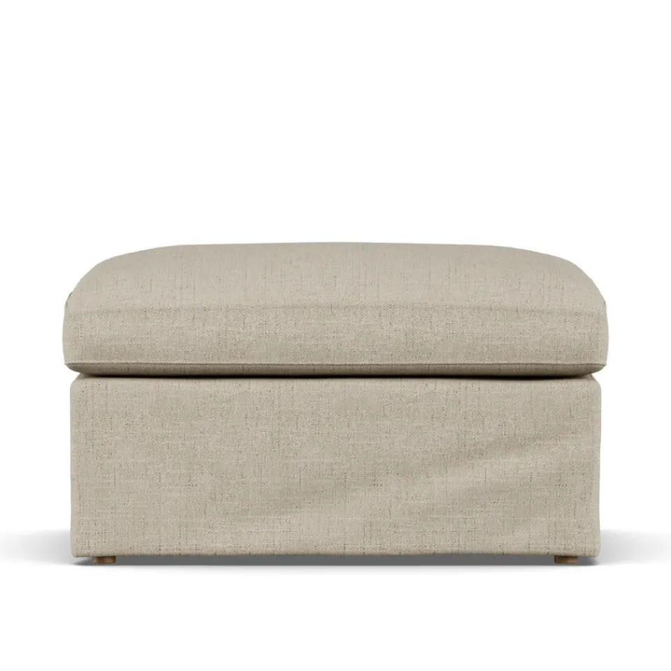 1898 Armchairs & Footstools*Linnevik footstool, Bern 0341-white-oiled oak, with skirt Beige