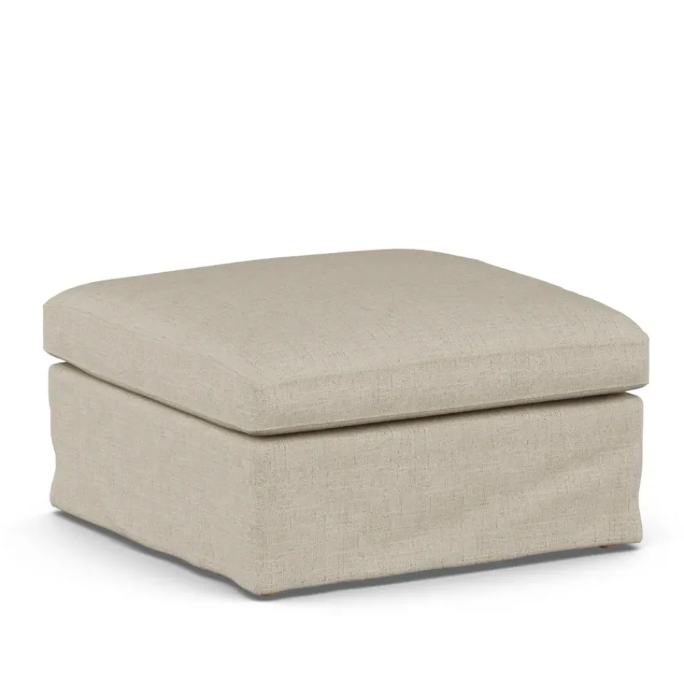 1898 Armchairs & Footstools*Linnevik footstool, Bern 0341-white-oiled oak, with skirt Beige
