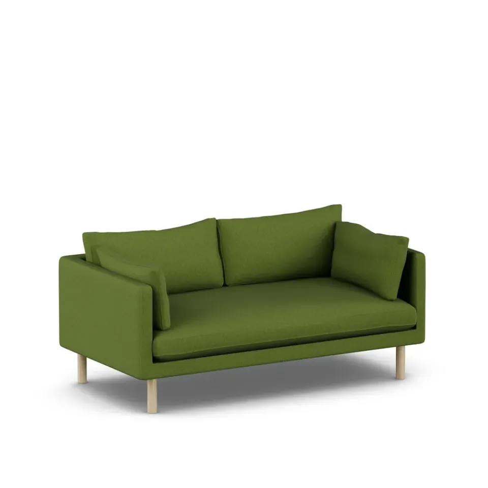 1898 Sofas*Linnevik sofa, Luiza 3975-white-oiled oak, 2-seater Green