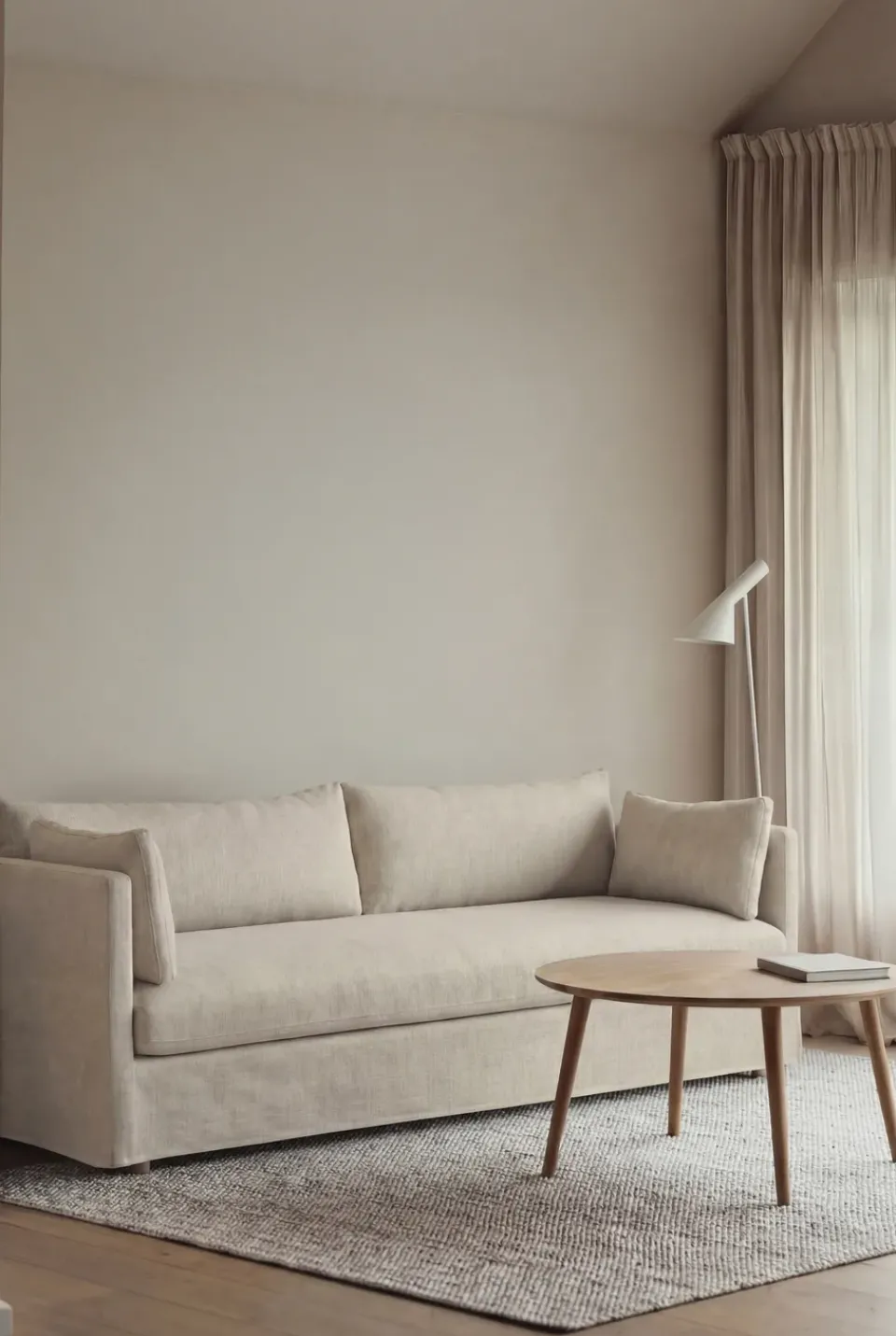 1898 Sofas*Linnevik sofa, Oslo Nature 1540-white-oiled oak, 4-seater, with skirt Beige