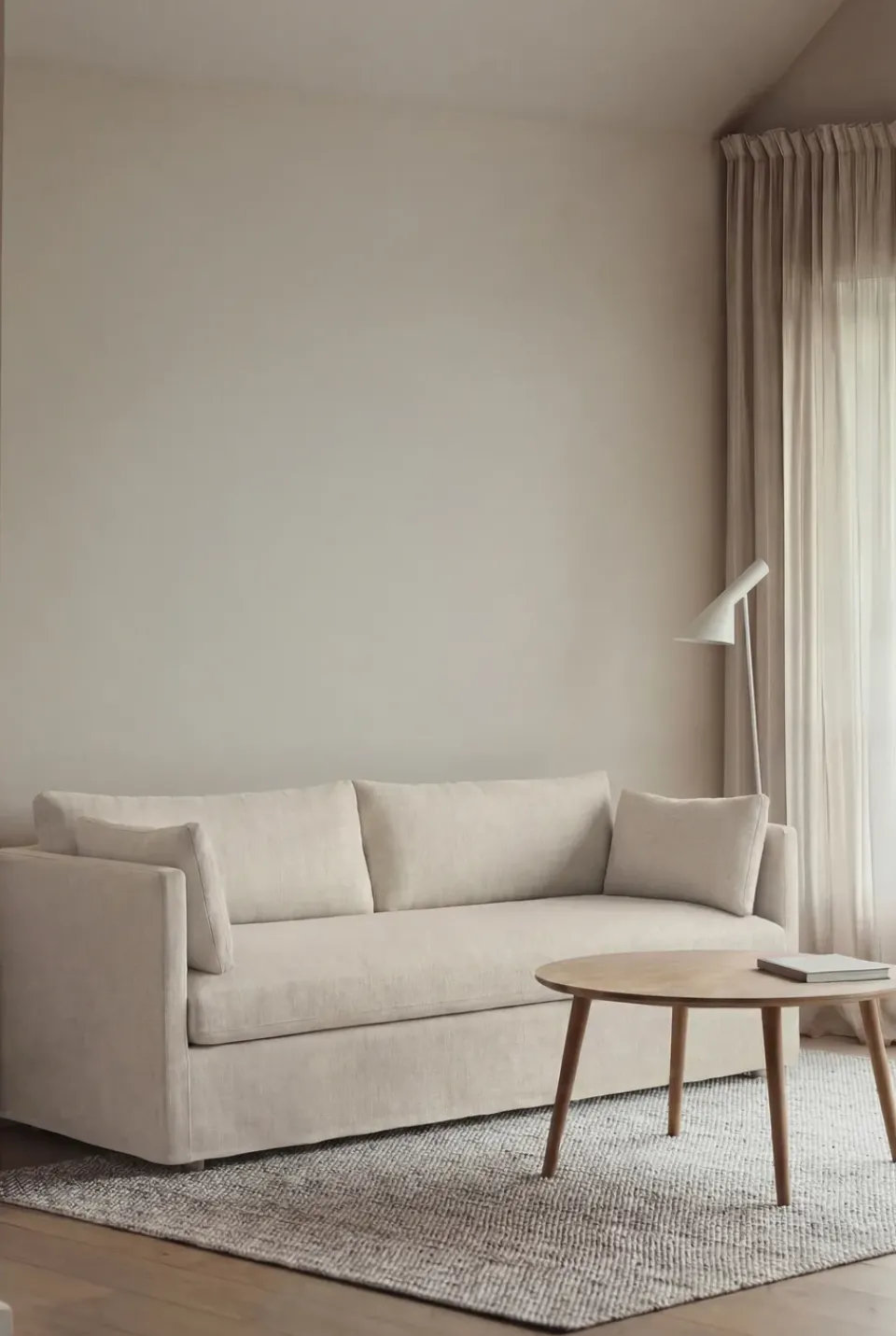 1898 Sofas*Linnevik sofa, Oslo Nature 1540-white-oiled oak, 3-seater, with skirt Beige