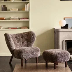 &Tradition Armchairs & Footstools*Little Petra ATD1 footstool, Sheepskin moonlight-oak legs oiled White