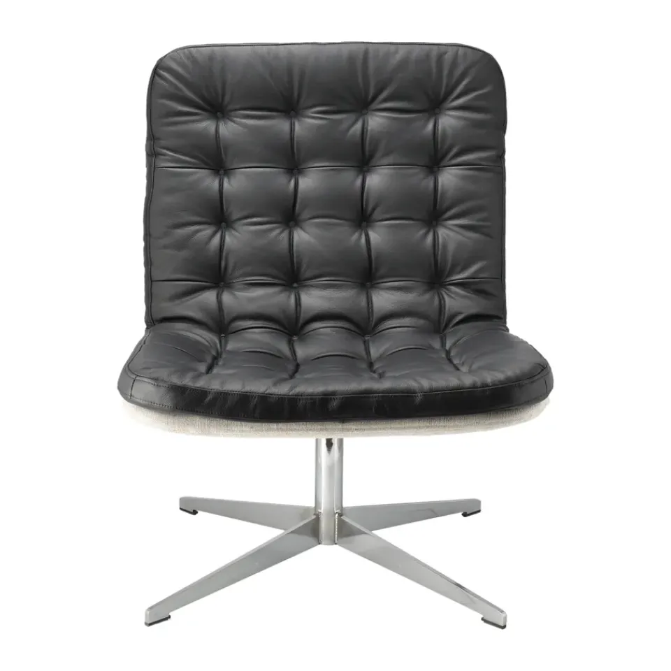 1898 Armchairs & Footstools*Loholm armchair with swivel function, leather-Bern Beige 0341 Black