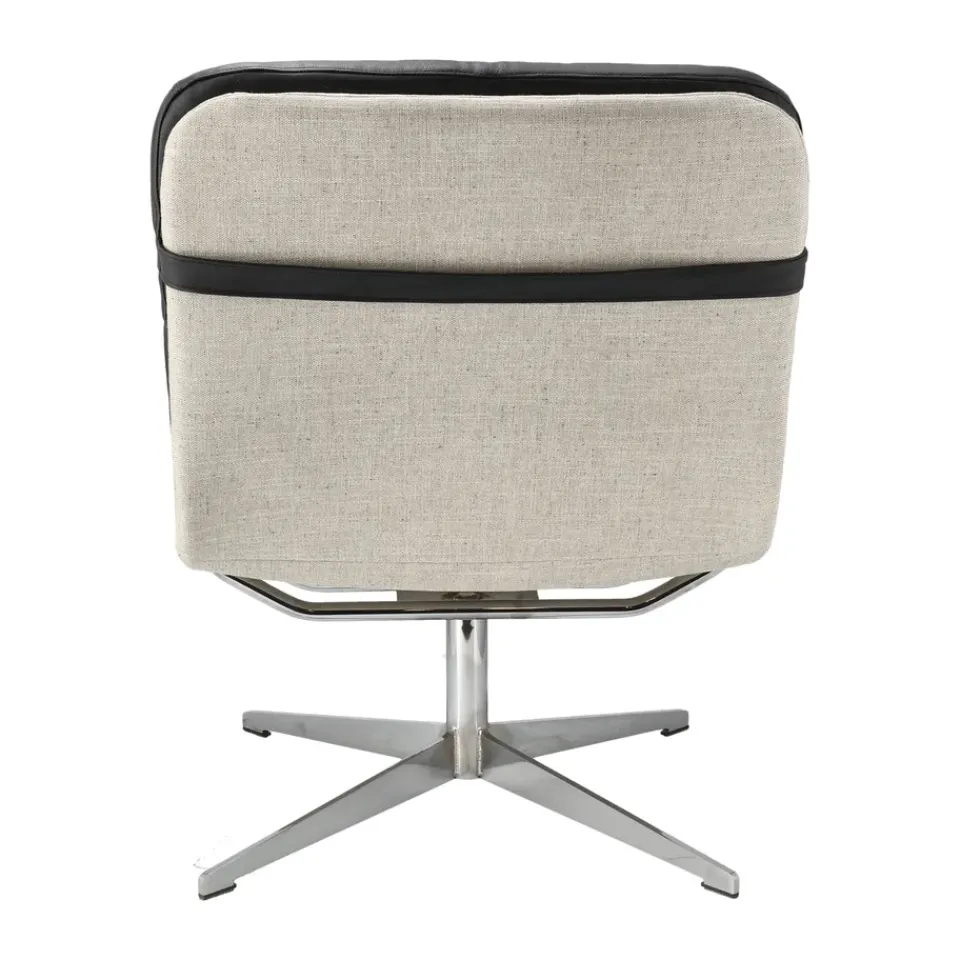 1898 Armchairs & Footstools*Loholm armchair with swivel function, leather-Bern Beige 0341 Black