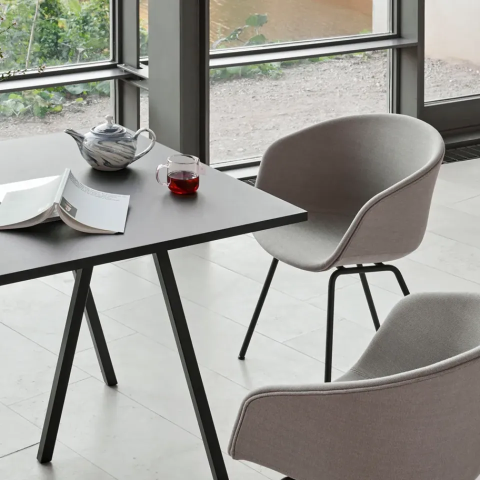 HAY Dining Tables*Loop Stand dining table, linoleum-, 180 cm Black
