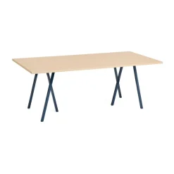 HAY Dining Tables*Loop Stand dining table 92,5x200 cm, Deep blue-clear lacq. oak BlueBrown
