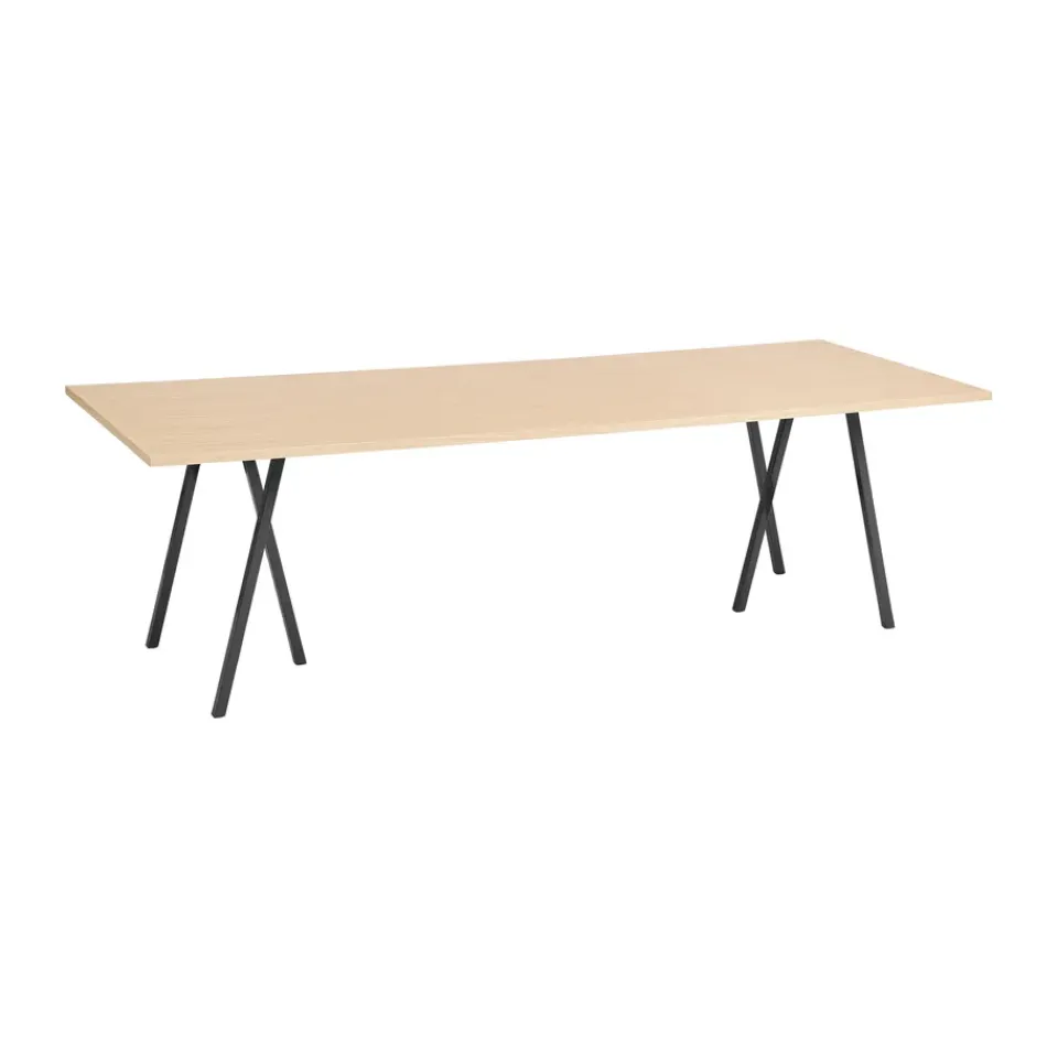 HAY Dining Tables*Loop Stand incl. support dining table 92,5x250 cm, Black-clear lacq. oak BlackBrown