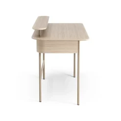Swedese Desks*Luna desk with drawer and shelf, Oak white-pigmented Brown