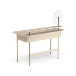 Swedese Desks*Luna desk with shelf and mirror, Oak white-pigmented Brown