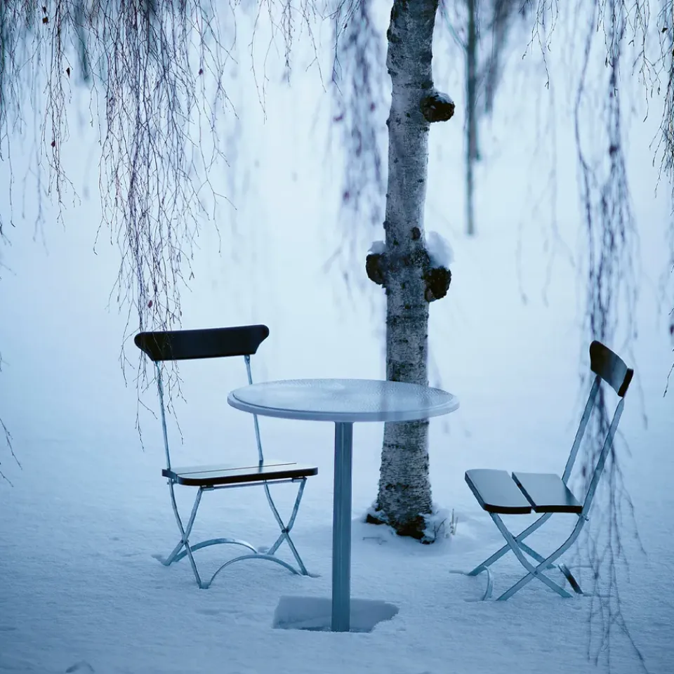 Byarums bruk Table For Outdoor Use|Balcony Furniture*Lund coffee table Ø65 cm, Aluminum, Ø65cm Silver-coloured