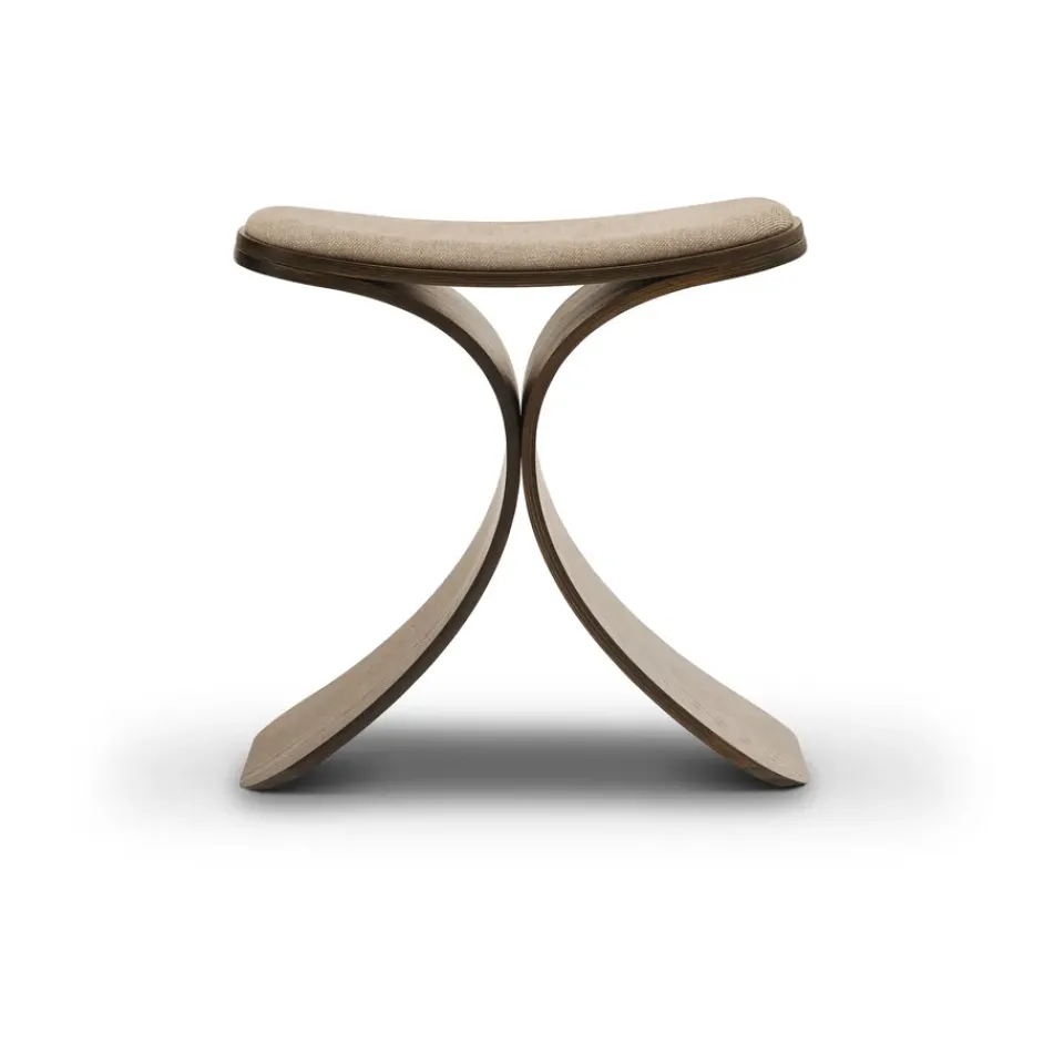 Gejst Stools*Luno stool 48x28x72 cm, Dark oak–dark beige textile Brown