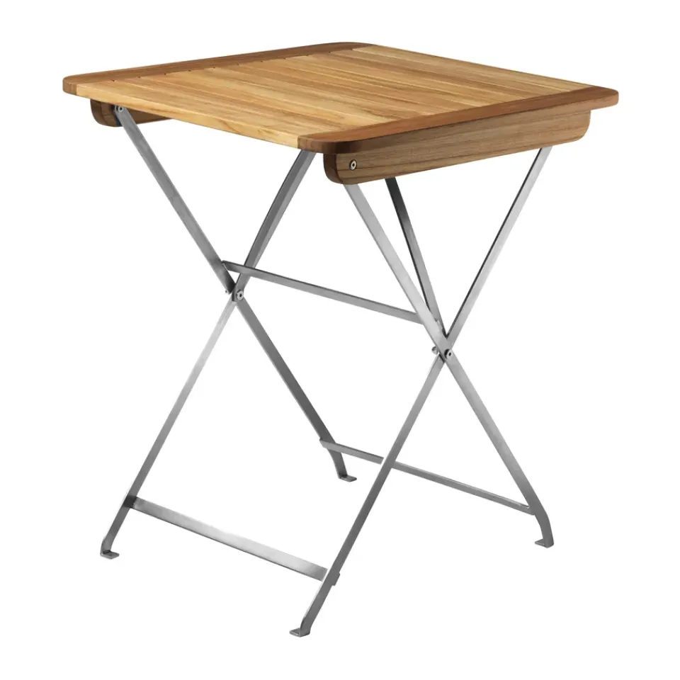 FDB Møbler Balcony Furniture*M26 Lilleø balcony table, Teak-stainless steel Beige