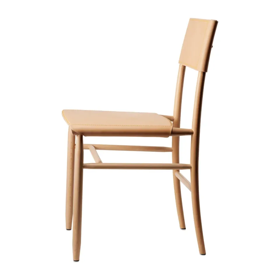 Gärsnäs Chairs*Madonna chair, Beech-natural-Tärnsjö leather natural Beige