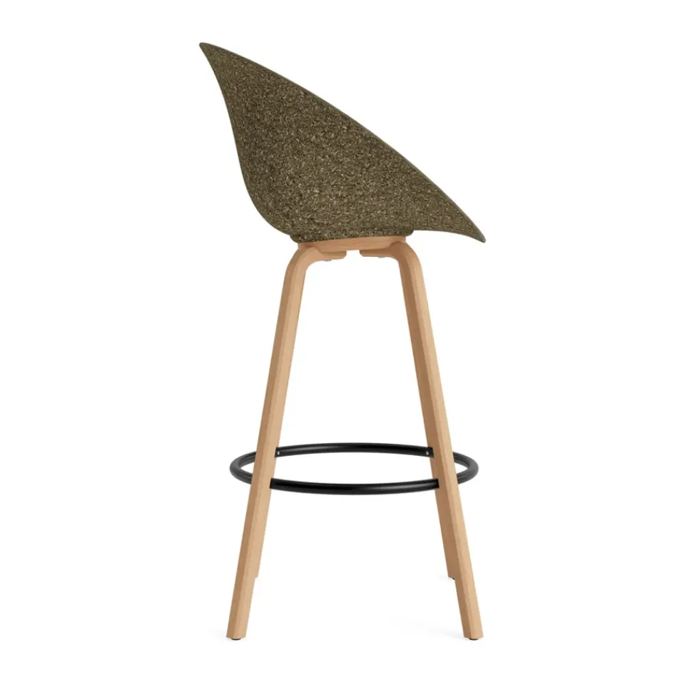 Normann Copenhagen Bar Stools*Mat Bar Armchair armchair 75 cm, Seaweed-beech-black steel Beige