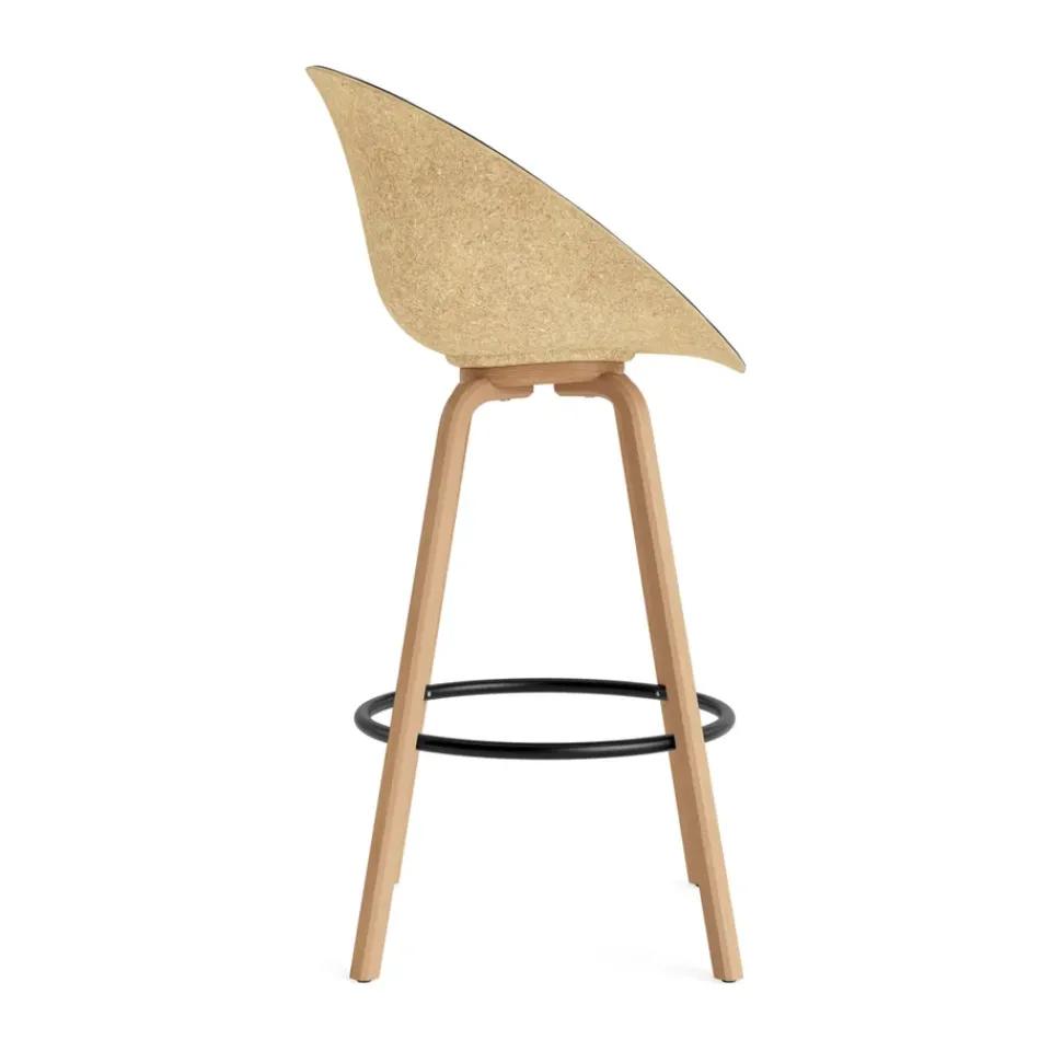 Normann Copenhagen Bar Stools*Mat Bar Armchair armchair front-upholstered 75 cm, Ultra 41599-hemp-beech- steel Black