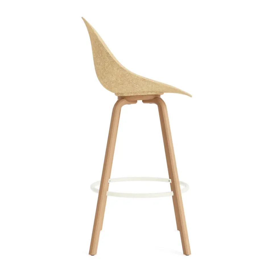 Normann Copenhagen Bar Stools*Mat Bar Chair bar stool 75 cm, Hemp-beech-cream steel Beige