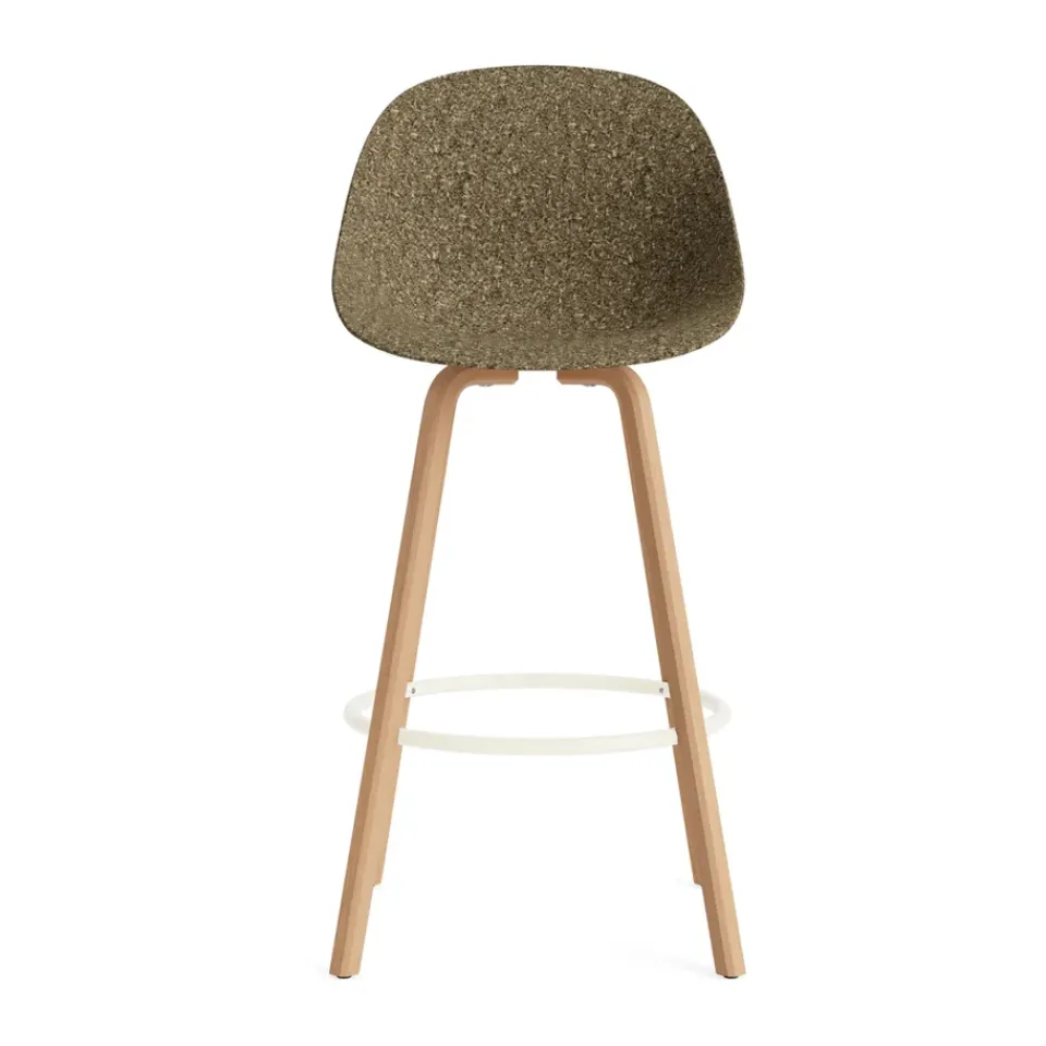 Normann Copenhagen Bar Stools*Mat Bar Chair bar stool 75 cm, Seaweed-beech-cream steel Beige