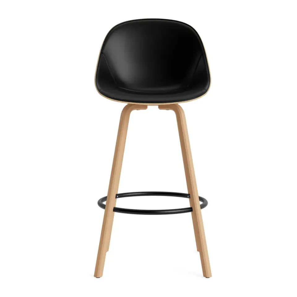 Normann Copenhagen Bar Stools*Mat Bar Chair bar stool front upholstered 75 cm, Ultra 41599-hemp-beech- steel Black
