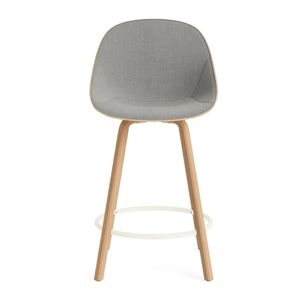 Normann Copenhagen Bar Stools*Mat Bar Chair bar stool front upholstered 65 cm, Remix 133-hemp-beech-cream steel Beige