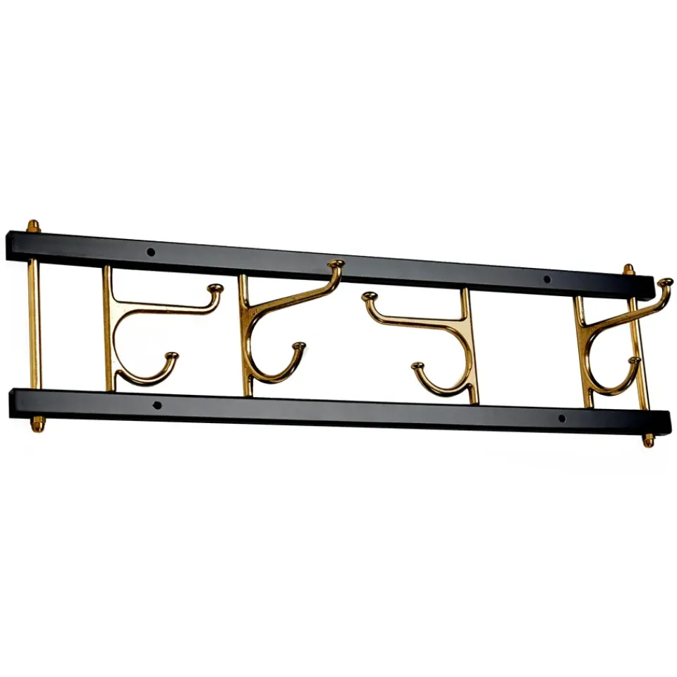 Essem Design Clothes Hooks & Hangers*Maxi 4 Dekorativ hook rail, -brass Black