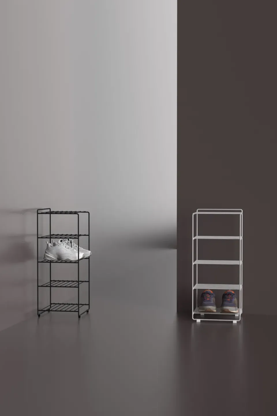 Maze Shoe Racks*Shoescraper shoe shelf, White