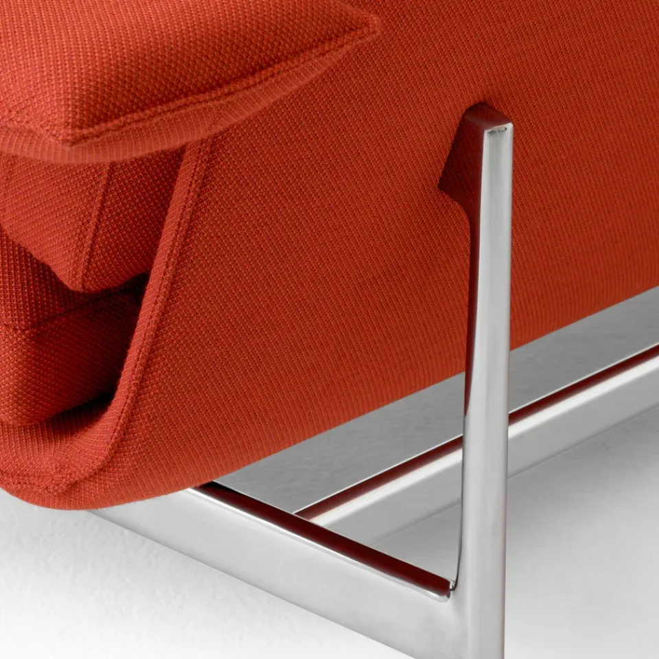 &Tradition Sofas*Meantime AV31 3-seater sofa, Pol. aluminium-Fiord 0571 Red