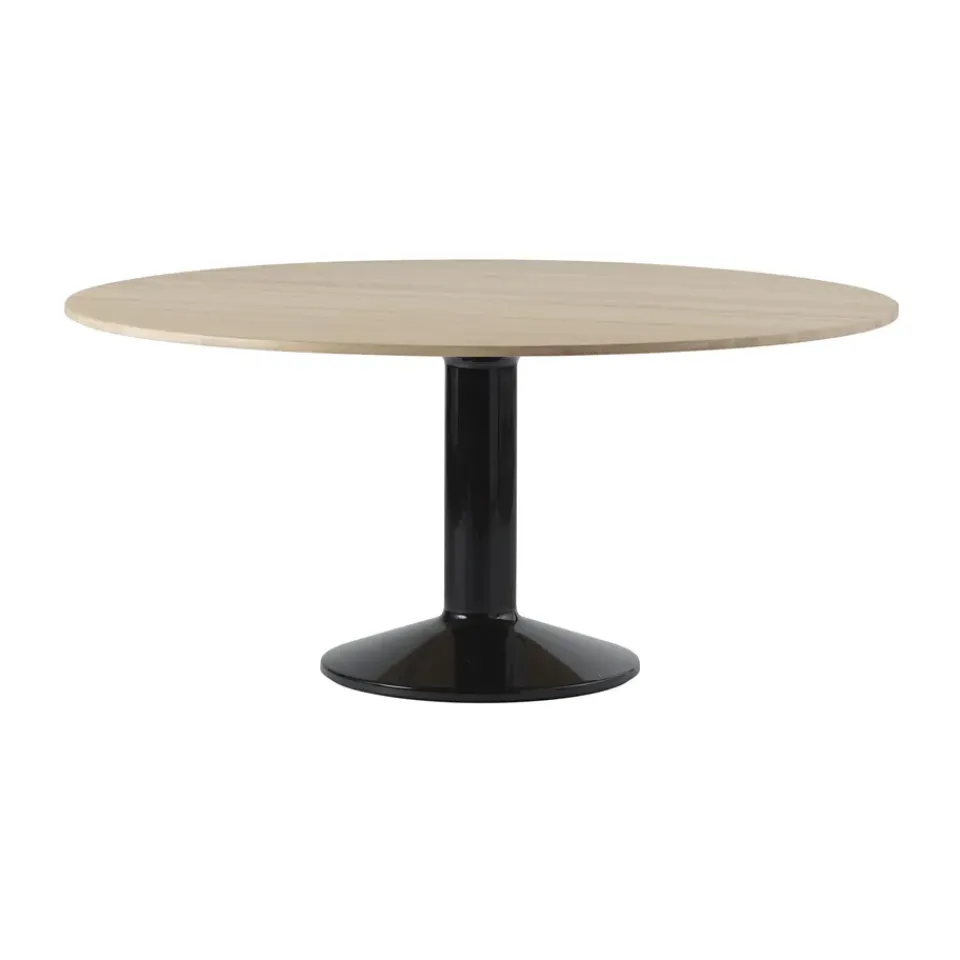 Muuto Dining Tables*Midst pedestal table, Oiled oak-black, Ø160 cm BrownBlack
