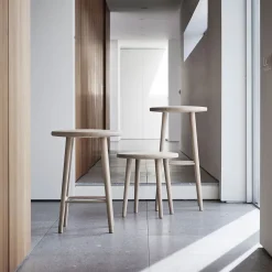 Stolab Stools*Miss Button stool, Oak natural oil. low Beige