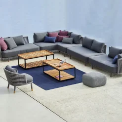 Cane-line Outdoor Lounge Furniture|Garden Sofas & Garden Benches*Moments modular sofa, 2-seater , middle, soft rope Grey