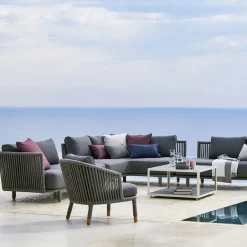 Cane-line Outdoor Lounge Furniture|Garden Sofas & Garden Benches*Moments modular sofa, 2-seater , left, soft rope Grey