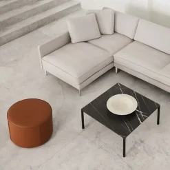 Fredericia Furniture Sitting Poufs*Mono seat pouf, Grand linen -Ø55 cm Beige