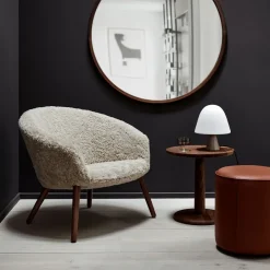 Fredericia Furniture Sitting Poufs*Mono seat pouf, Leather omni 307 cognac-Ø55 cm Brown