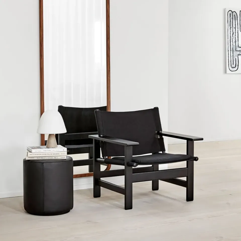 Fredericia Furniture Sitting Poufs*Mono seat pouf, Leather omni 307 cognac-Ø55 cm Brown