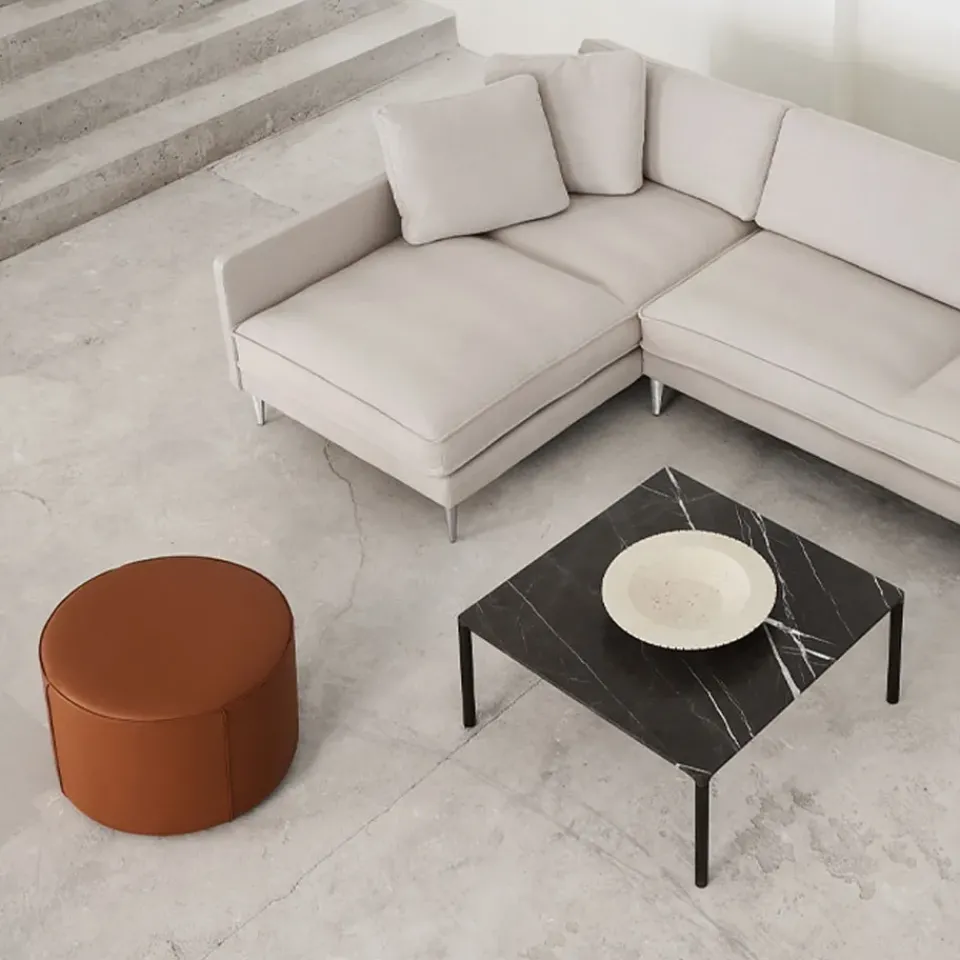 Fredericia Furniture Sitting Poufs*Mono seat pouf, Leather omni 307 cognac-Ø55 cm Brown