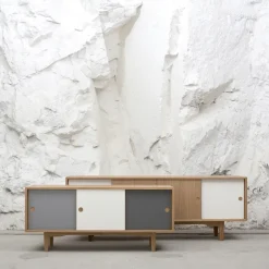 Zweed T.V & Media Units|Dressers & Sideboards*Moodi 180 side table, /white, oak structure Grey