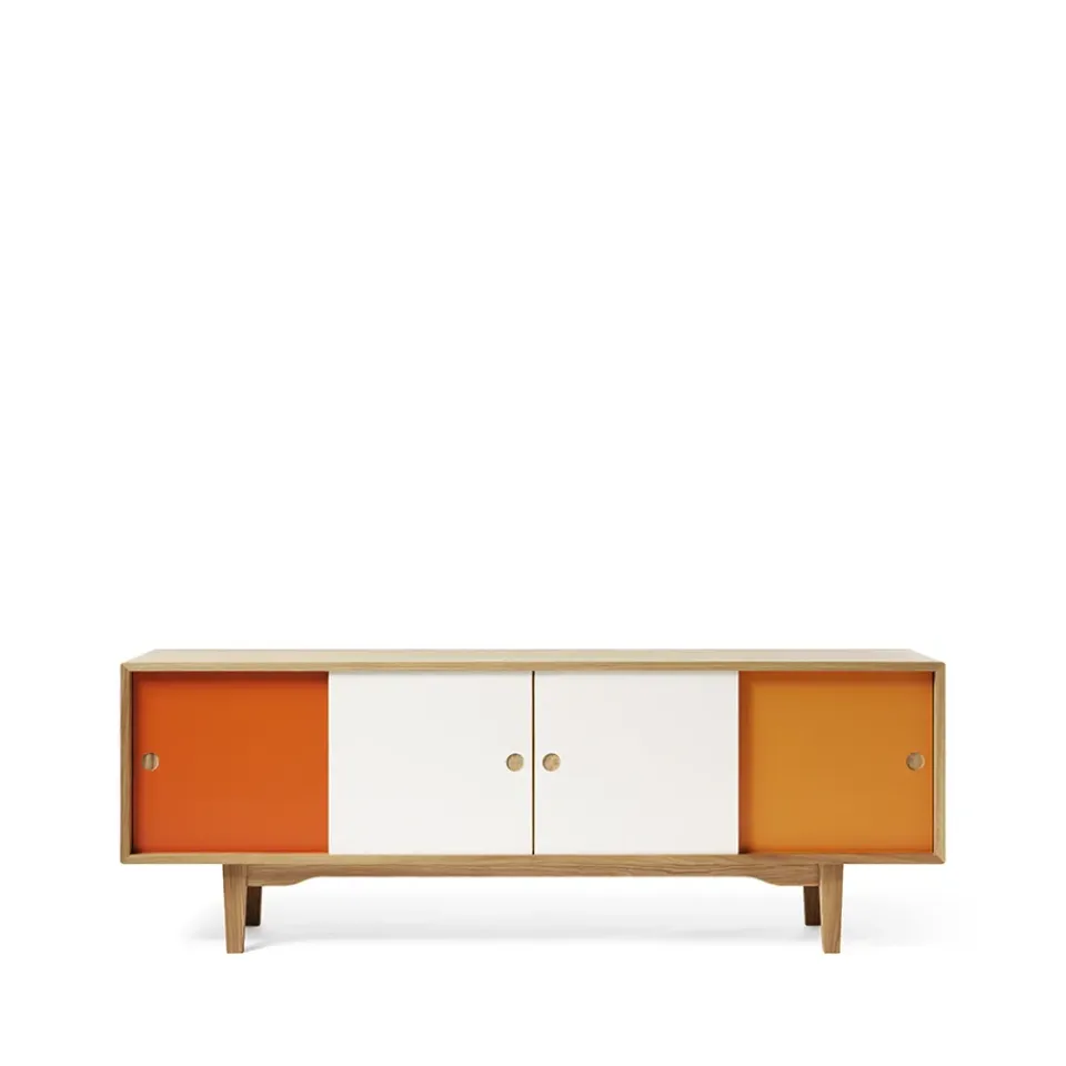 Zweed T.V & Media Units|Dressers & Sideboards*Moodi 180 side table, /white, oak structure Orange