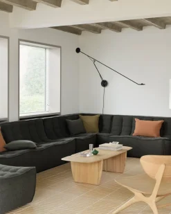 Ethnicraft Sofas*N701 corner module straight, Moss Eco fabric Green