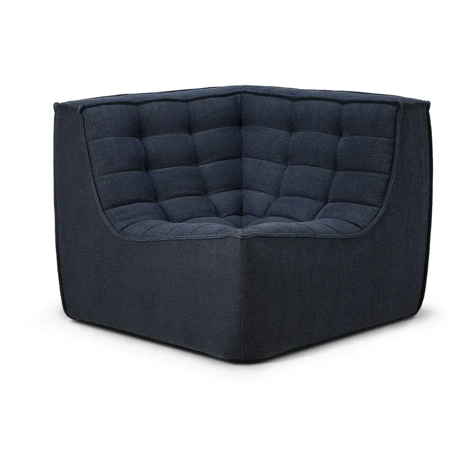 Ethnicraft Sofas*N701 corner module straight, Graphite Eco Blue