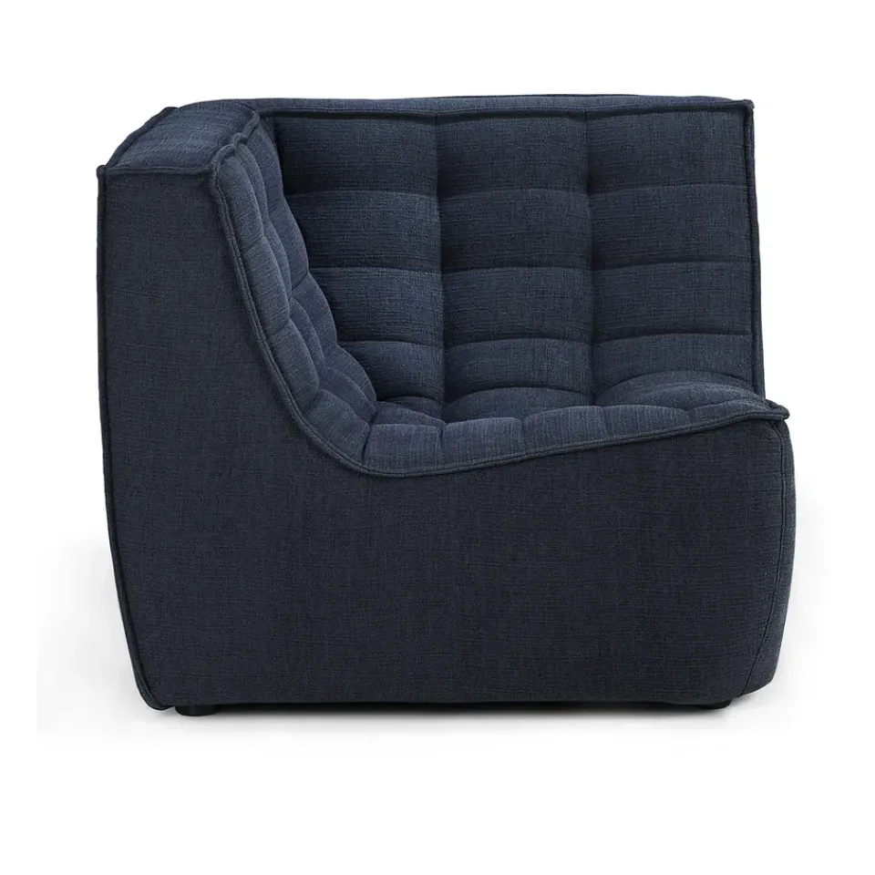 Ethnicraft Sofas*N701 corner module straight, Graphite Eco Blue