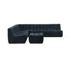 Ethnicraft Sofas*N701 sofa 3 seater sofa, Graphite Eco Blue