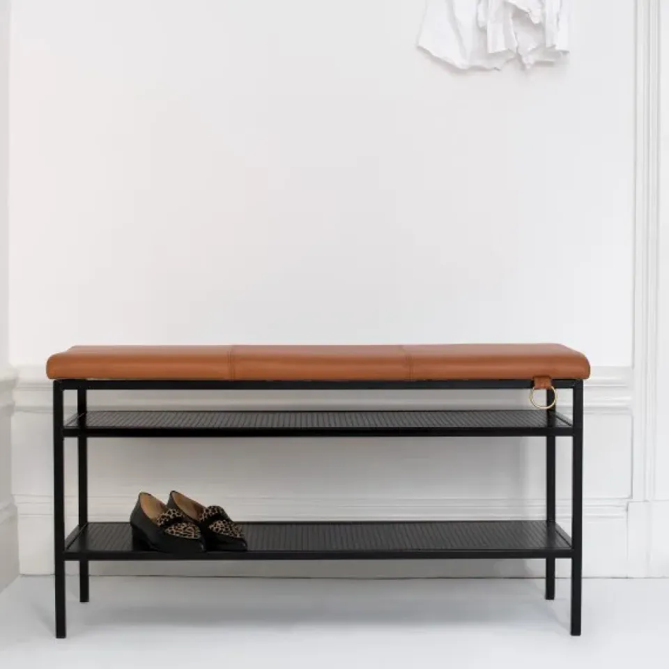 Maze Shoe Racks*Nancy shoe shelf, Black-Cognac BrownBlack