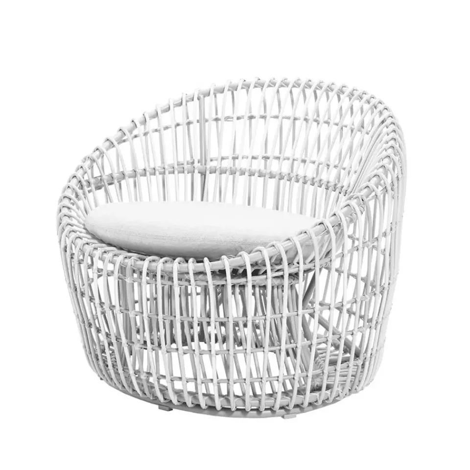 Cane-line Seating|Outdoor Lounge Furniture*Nest Round armchair, Natté , rattan White