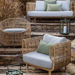Cane-line Seating|Outdoor Lounge Furniture*Nest Round armchair, Natté , rattan White