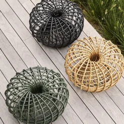 Cane-line Seating*Nest table/footstool, Natural, large Beige