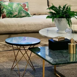 OX Denmarq Coffee Tables*Ninety coffee table, marble indio. black stand Green