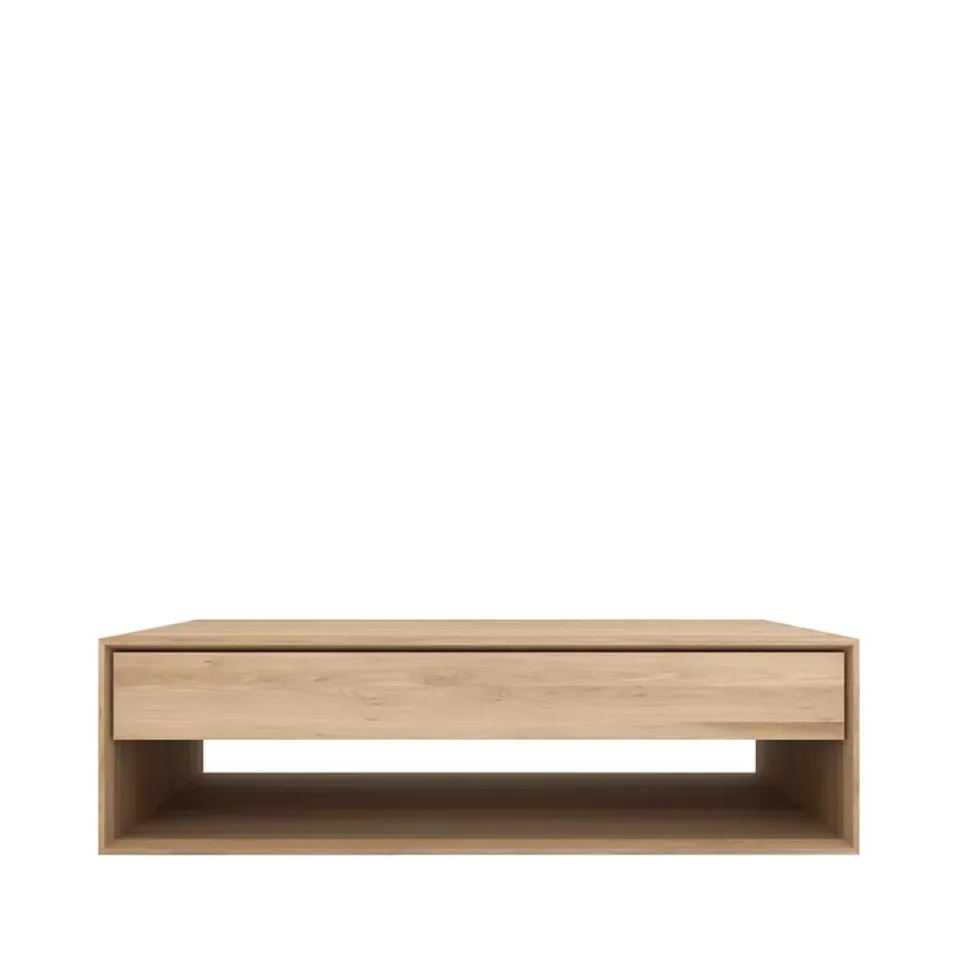 Ethnicraft Coffee Tables*Nordic coffee table, Wax-oiled oak 1 drawer 120x70 cm Beige
