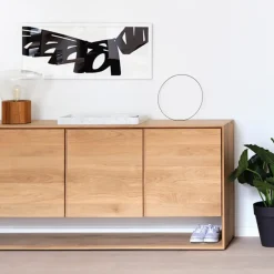 Ethnicraft Dressers & Sideboards*Nordic sideboard, Wax oiled oak 3 doors Beige