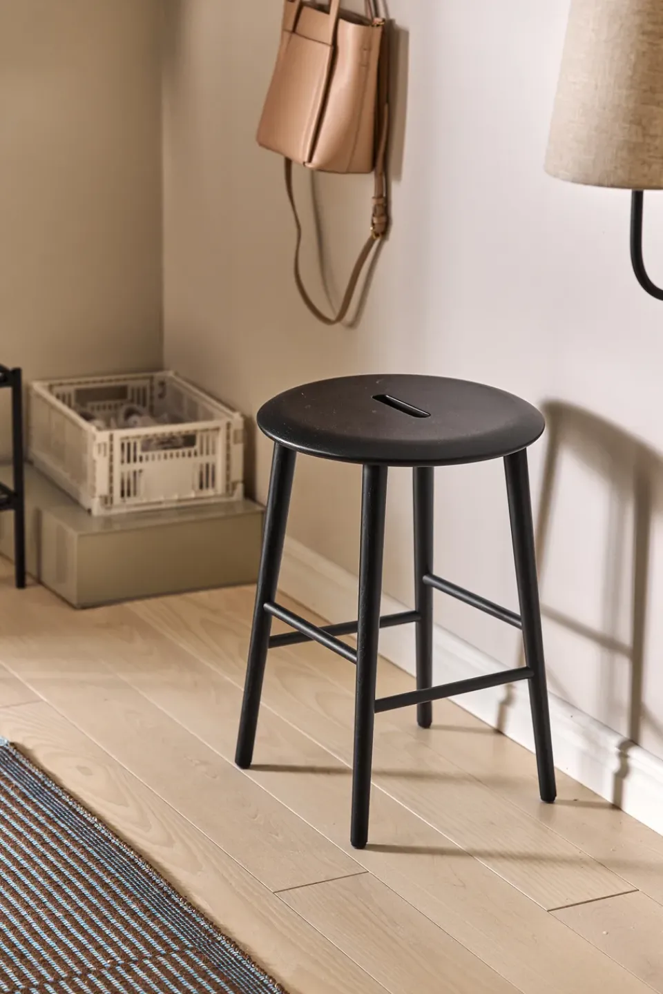 1898 Stools*Norrabo stool 53 cm, lacquered oak Black