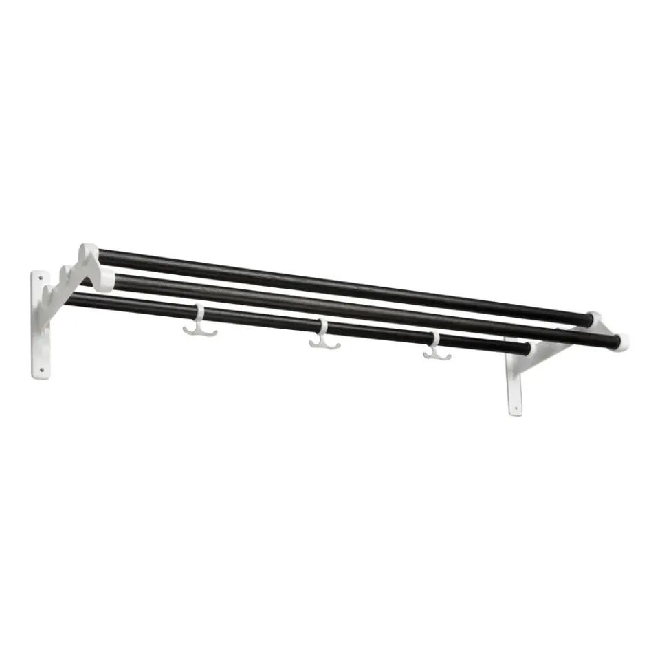 Essem Design Hat Rack & Hat Shelves*Nostalgi 291 hat shelf 100 cm, Black oiled oak-white BlackWhite